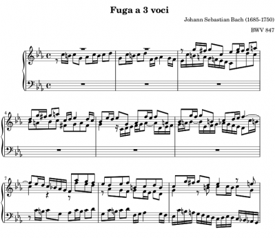 Análisis gráficos de dos FUGAS de Bach